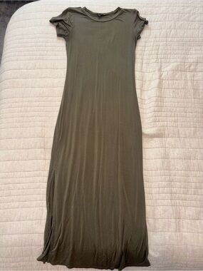 Express Olive Green Short Sleeve Maxi Dress
